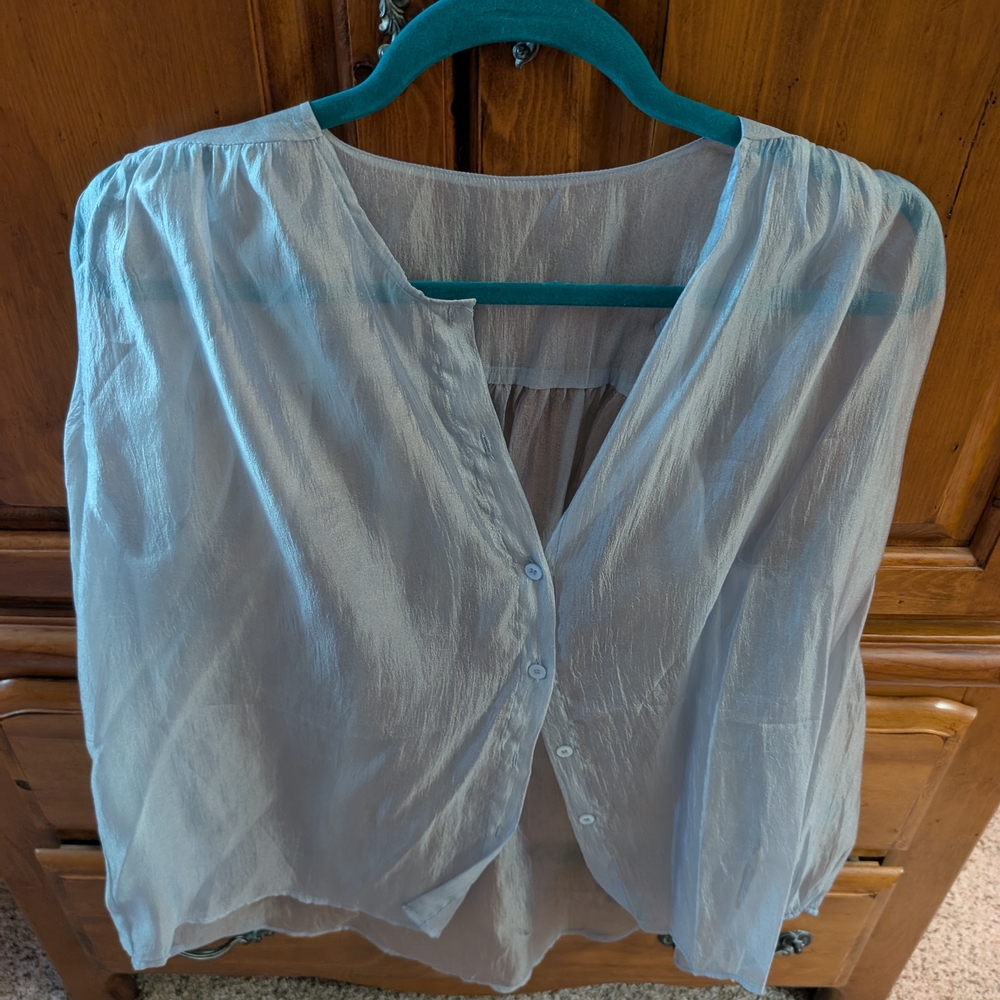 Commense Sheer Blue Women's Top